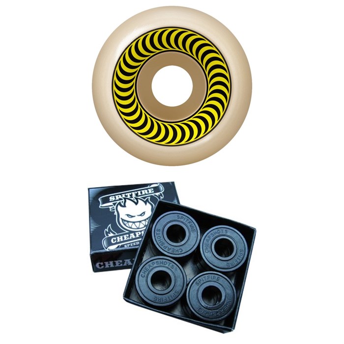 Spitfire Formula Four 99a OG Classic Skateboard Wheels ​+ Spitfire Cheapshots Bearings