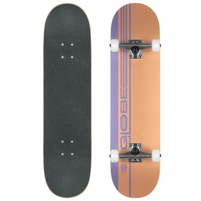 Globe G0 Strype Hard Dusty Orange​/Lavender 7.75 Complete Skateboard