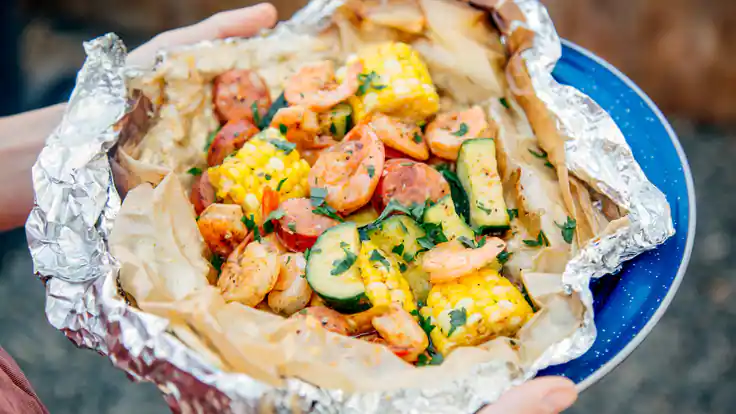 Camping Meal: Shrimp Boil Foil Packet